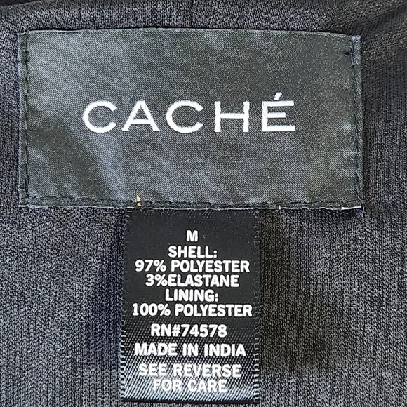 CACHE Embellished Sequin & Beads Evening Dress Black Jacket Medium - Picture 14 of 16